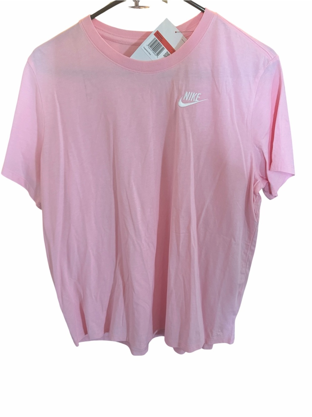 Nike Pink Crewneck T-Shirt with White Swoosh